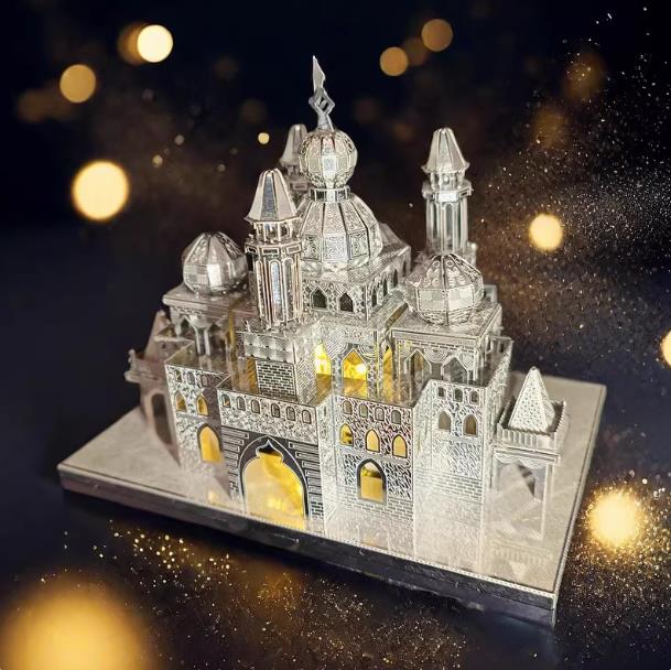 3D Stereoscopic Metal Night Castle Model Puzzle - DIY Handmade Educational Assembly Toy