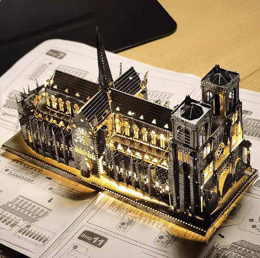 3D Notre-Dame de Paris Metal Model Puzzle | DIY Craft Brain Teaser Assembly Toy for Kids & Adults