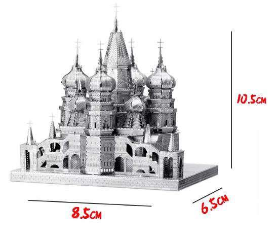 Saint Basil's Cathedral 3D Metal Model Puzzle | DIY Craft Brain Teaser Assembly Toy for All Ages