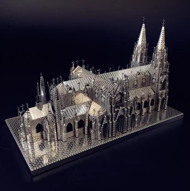 3D Stereoscopic Metal St. Patrick's Cathedral New York Model Puzzle - DIY Handmade Educational Assembly Toy
