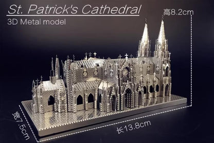 3D Stereoscopic Metal St. Patrick's Cathedral New York Model Puzzle - DIY Handmade Educational Assembly Toy