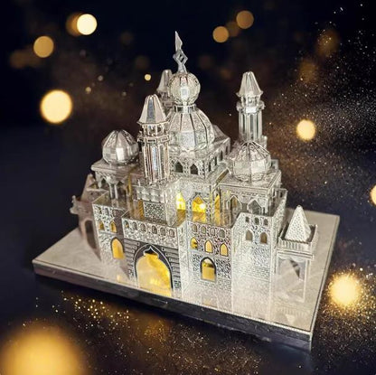 3D Stereoscopic Metal Night Castle Model Puzzle - DIY Handmade Educational Assembly Toy