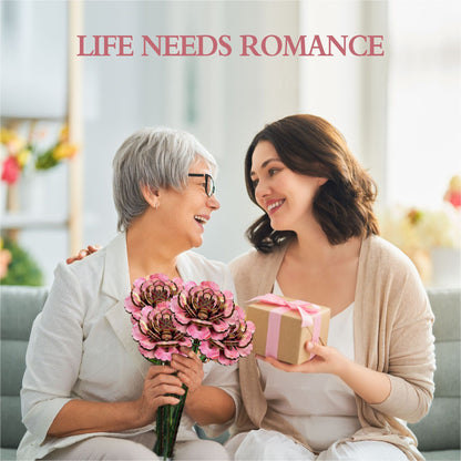 Carnation Puzzle 3D Wooden DIY Coloring Toy Set Handmade Puzzle