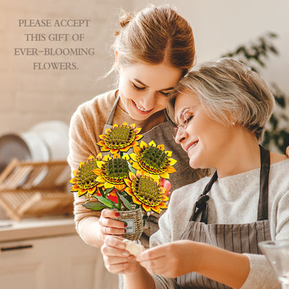 Sunflower Puzzle 3D Wooden DIY Coloring Toy Two-in-One Set Handmade Puzzle