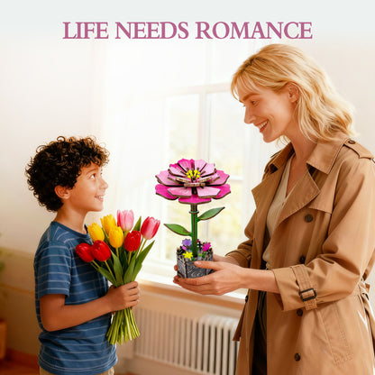 Peony Flower Puzzle 3D Wooden Toy Set DIY Coloring Stress Relief Puzzle