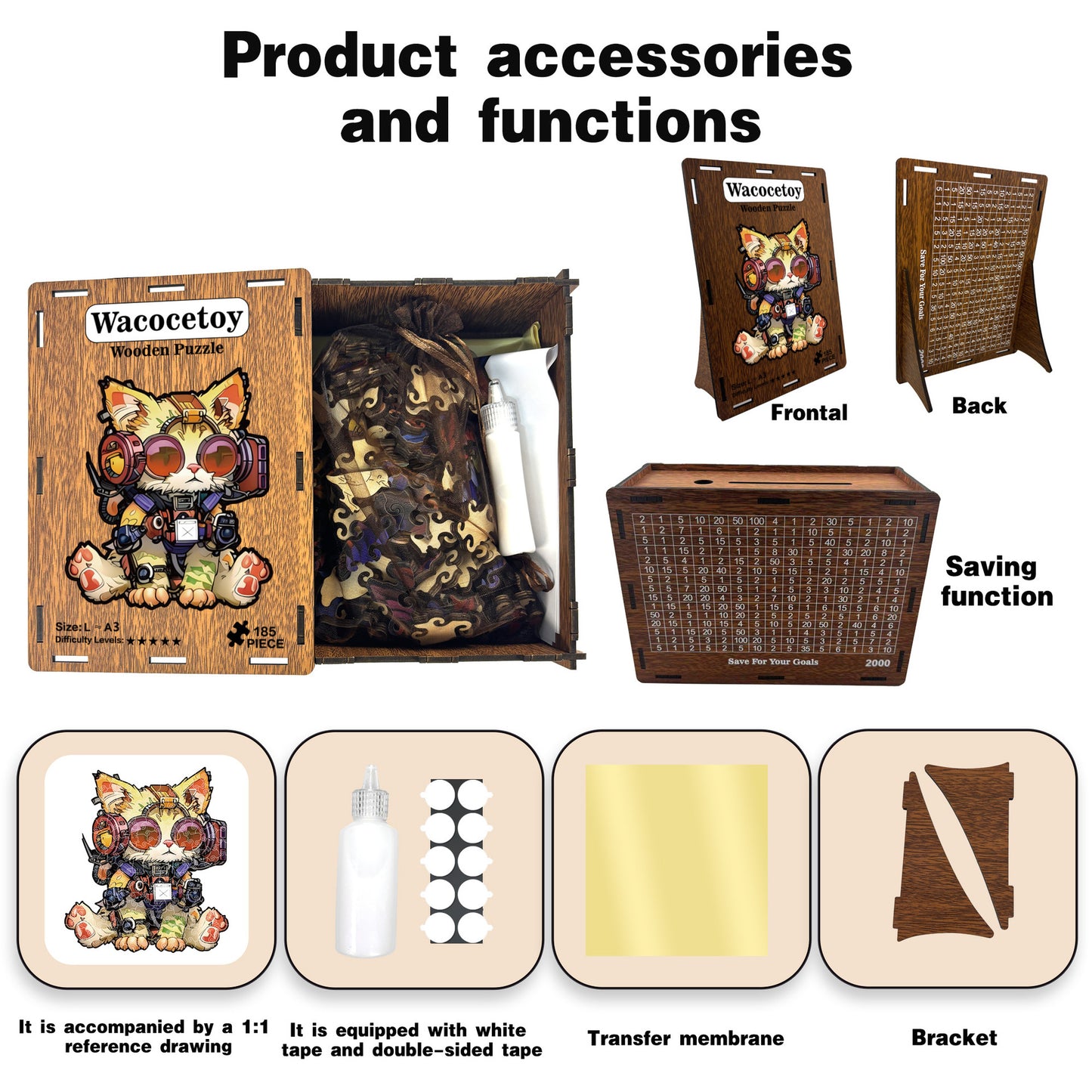 Creative Irregular Wooden Puzzles, Educational Animal Building Blocks, Stress Relief Toys