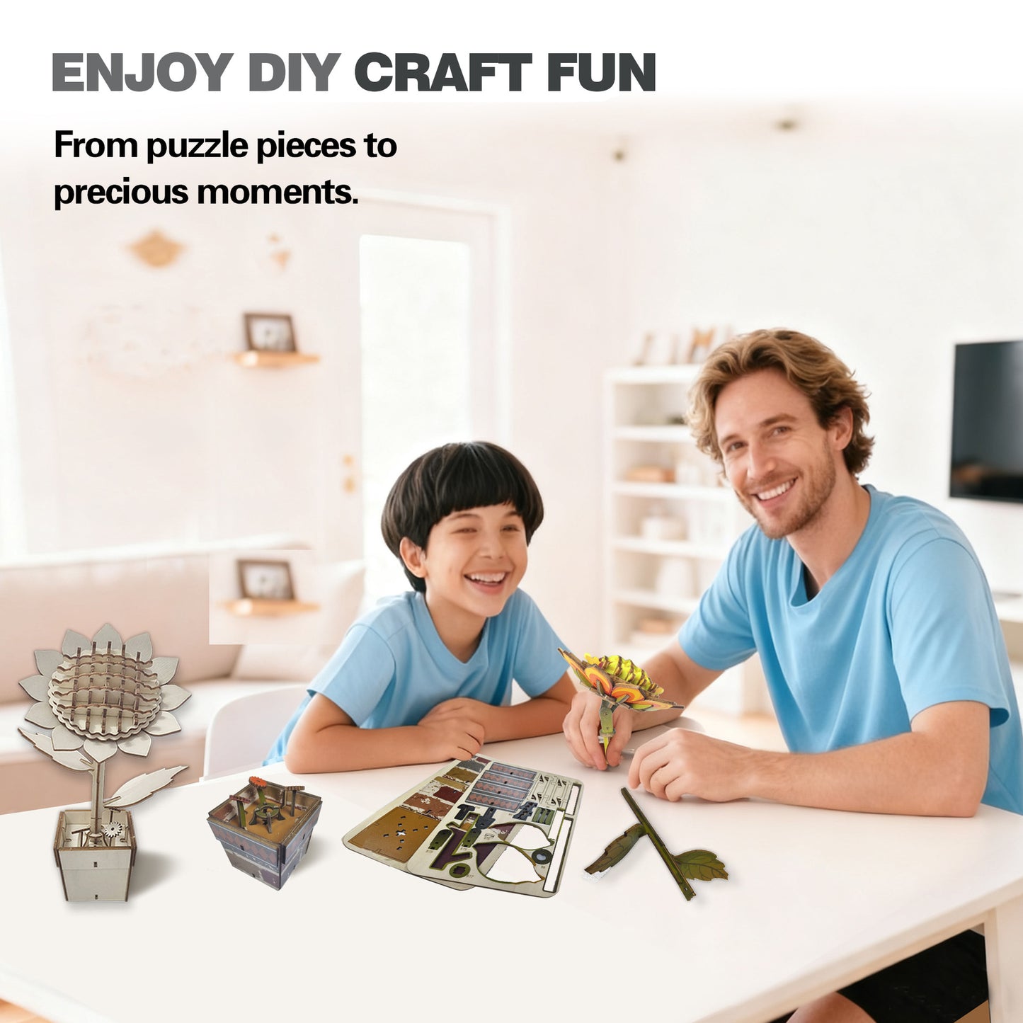 Sunflower Puzzle 3D Wooden DIY Coloring Toy Two-in-One Set Handmade Puzzle