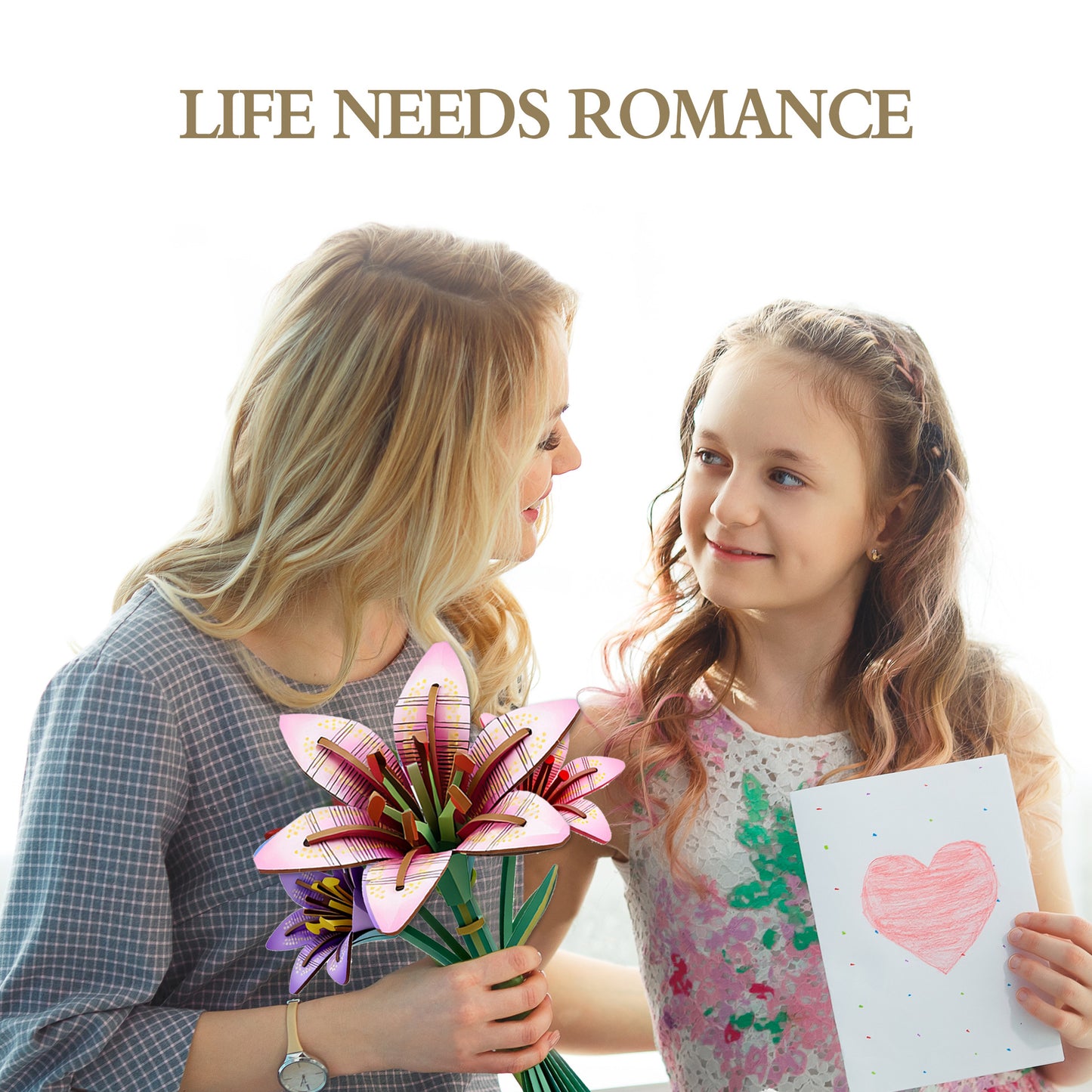 Lily Flower Puzzle 3D Wooden Toy Two-in-One Set DIY Coloring Handmade Puzzle