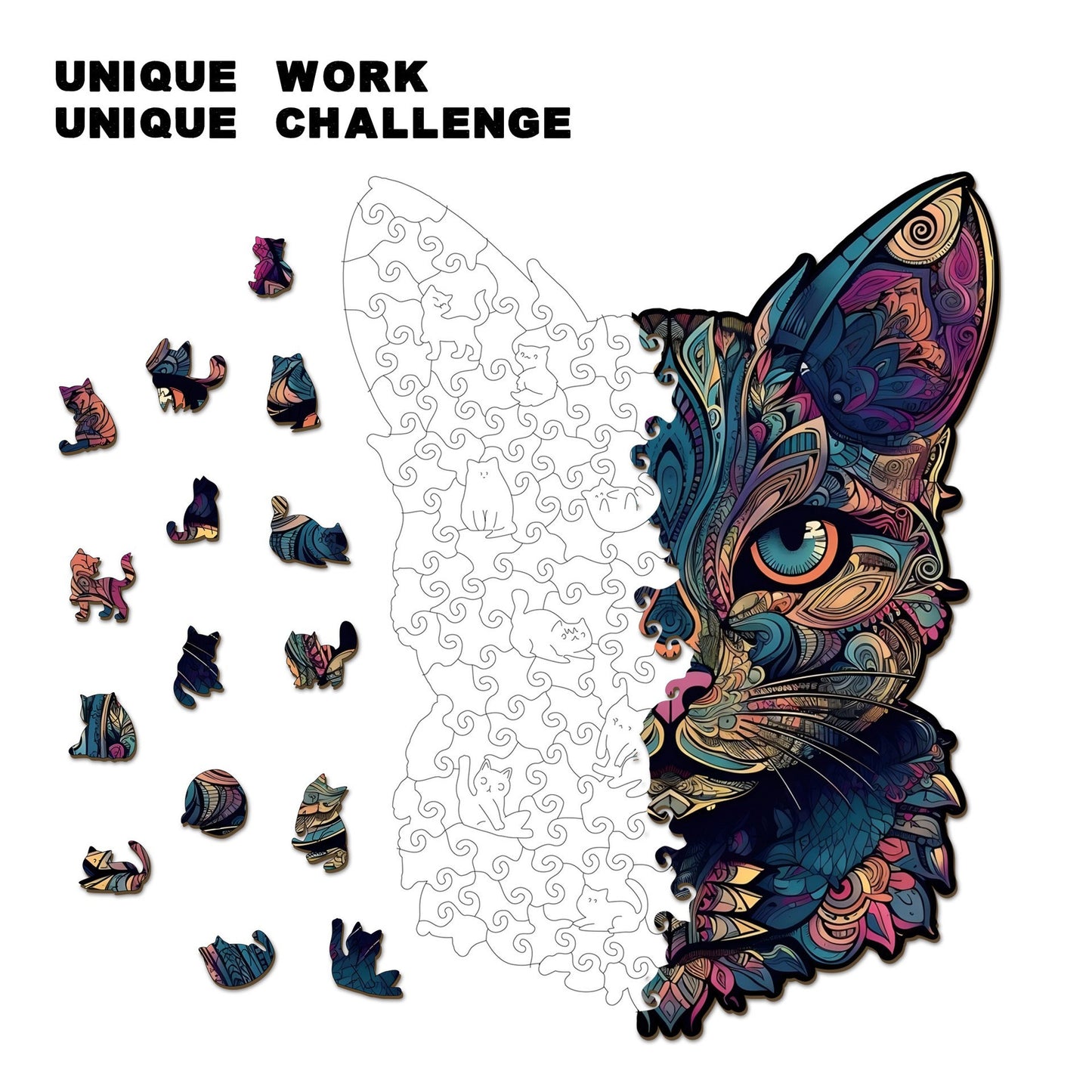 Unique Irregular Wooden Puzzles, Educational Stress Relief Toys